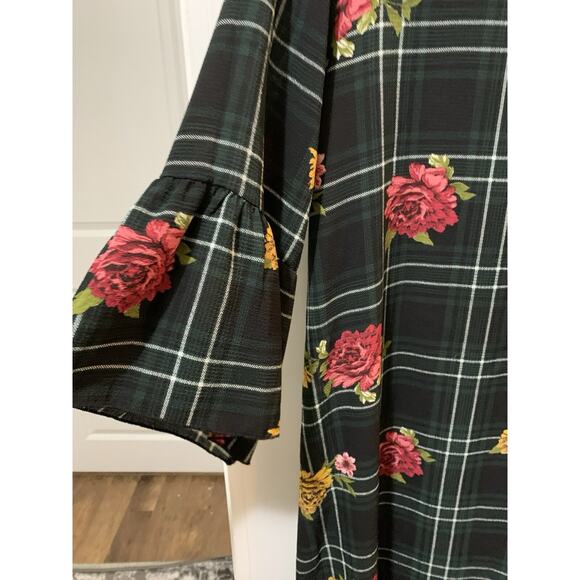 Olivia Matthews Women Dress XL Floral Bell Sleeve‎ Midi Pencil Wedding Career - Picture 2 of 10